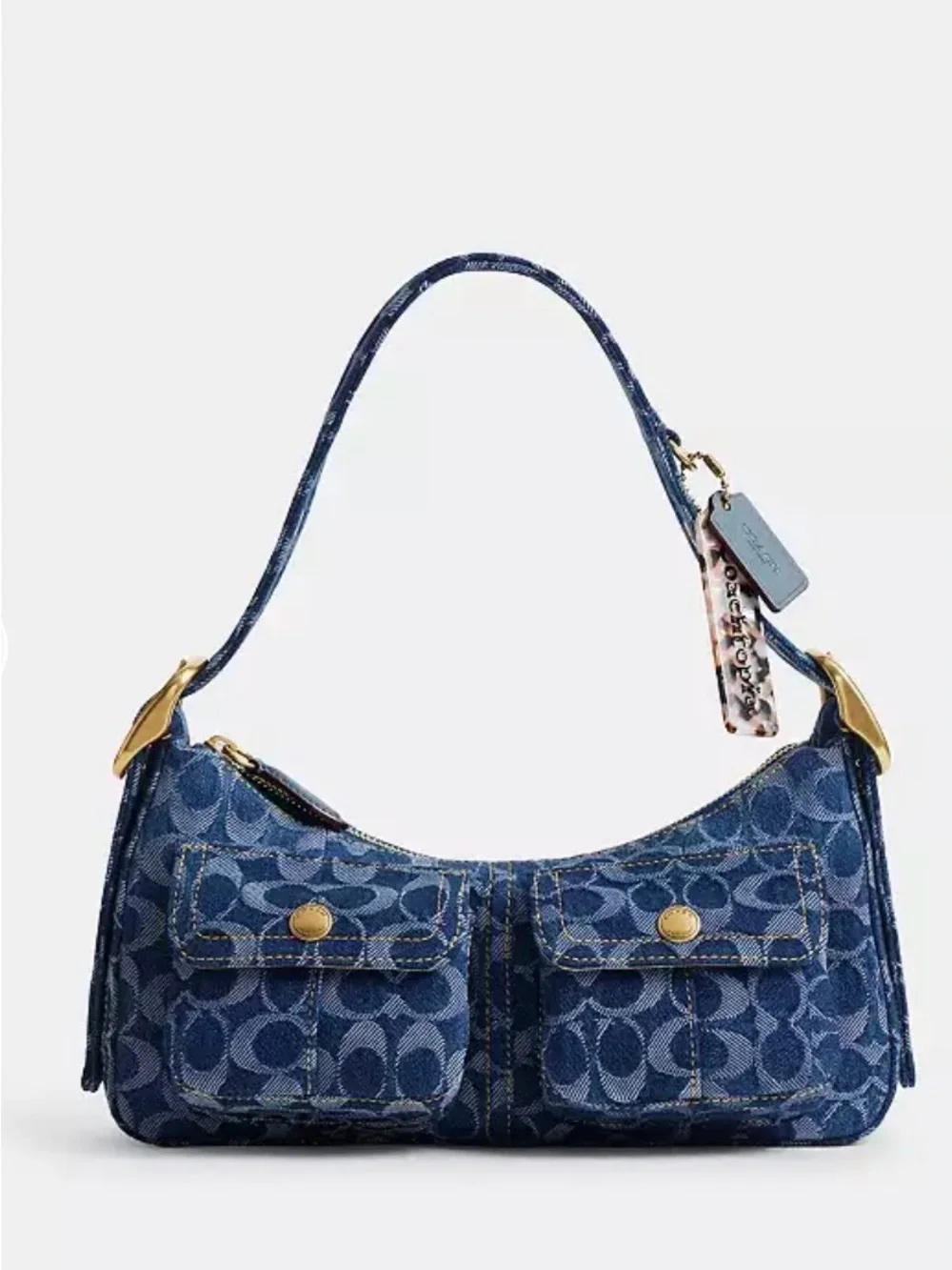 Brand New Coachtopia Signature Denim Shoulder Bag